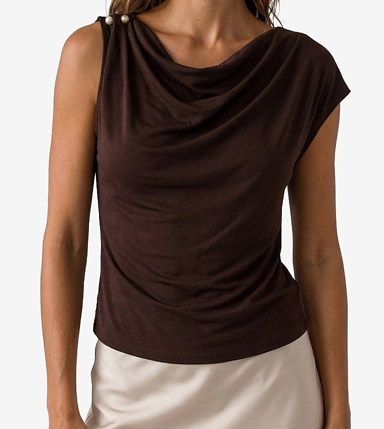 Solid Cowl Neck Top