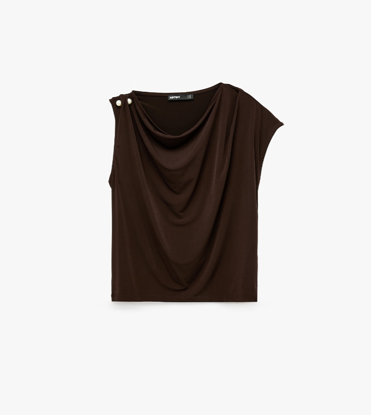 Solid Cowl Neck Top