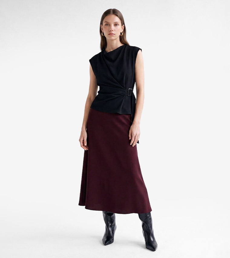 Koton  Midi Skirts - Burgundy Sleeveless Tops