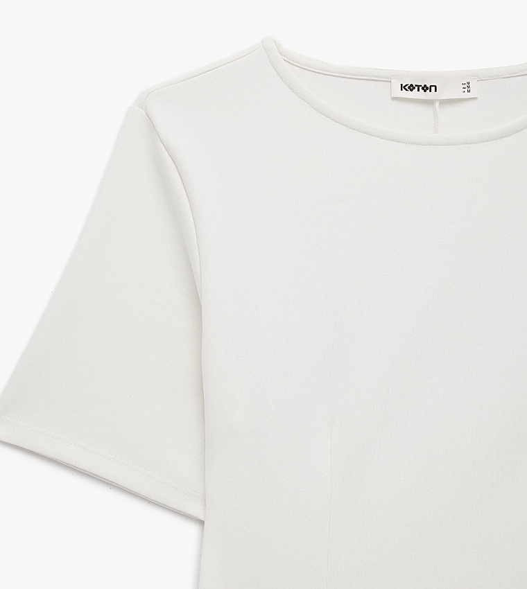 Solid Short Sleeves Peplum Top