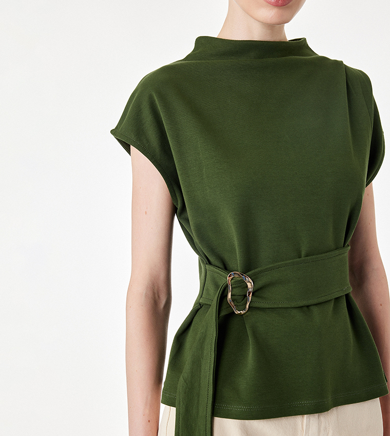 كوتون  توبات بلا أكمام  - كاكي Sleeveless Tops