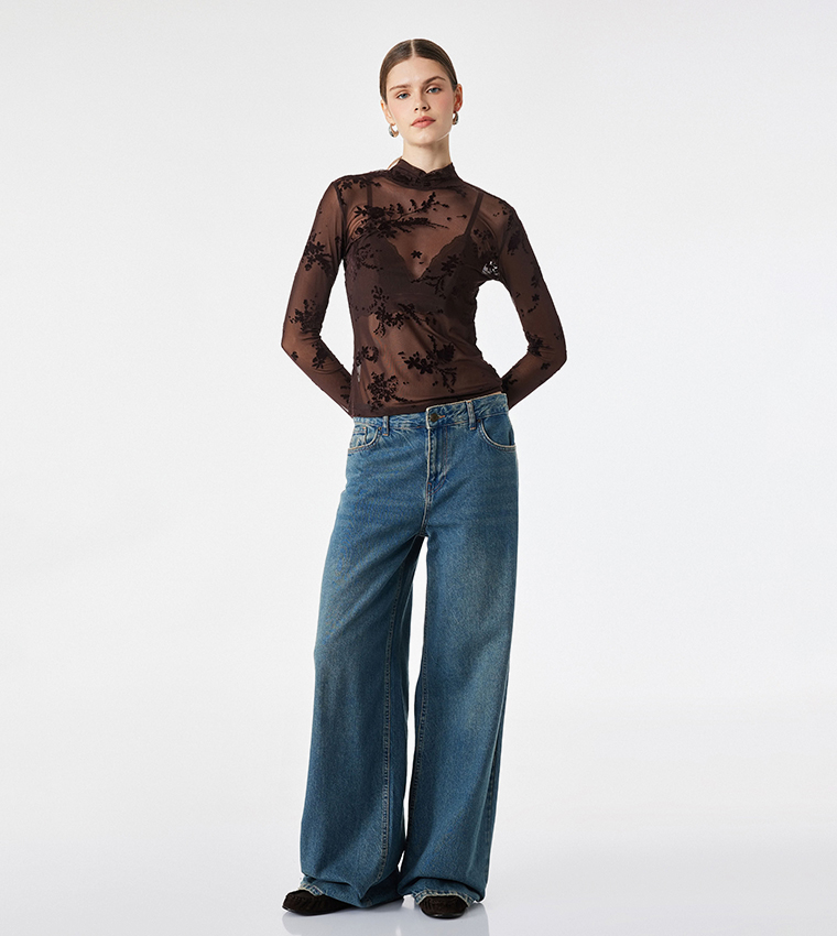 Floral High Neck Top