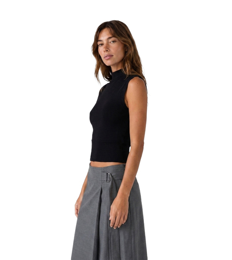 Solid Wrap Midi Skirt