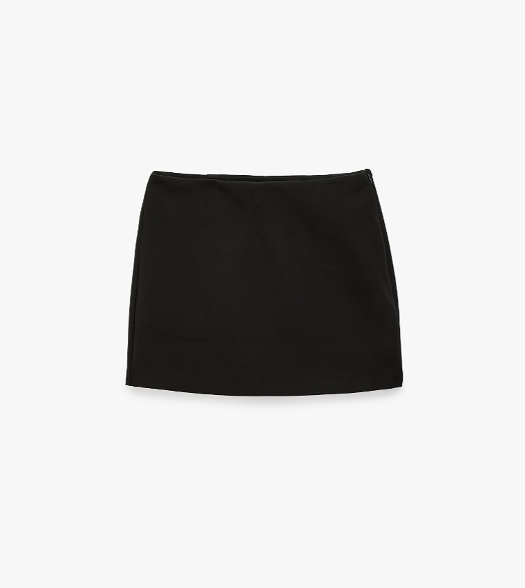 Solid A-Line Mini Skirt