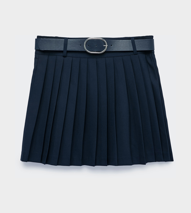 Solid Flared Mini Skirt