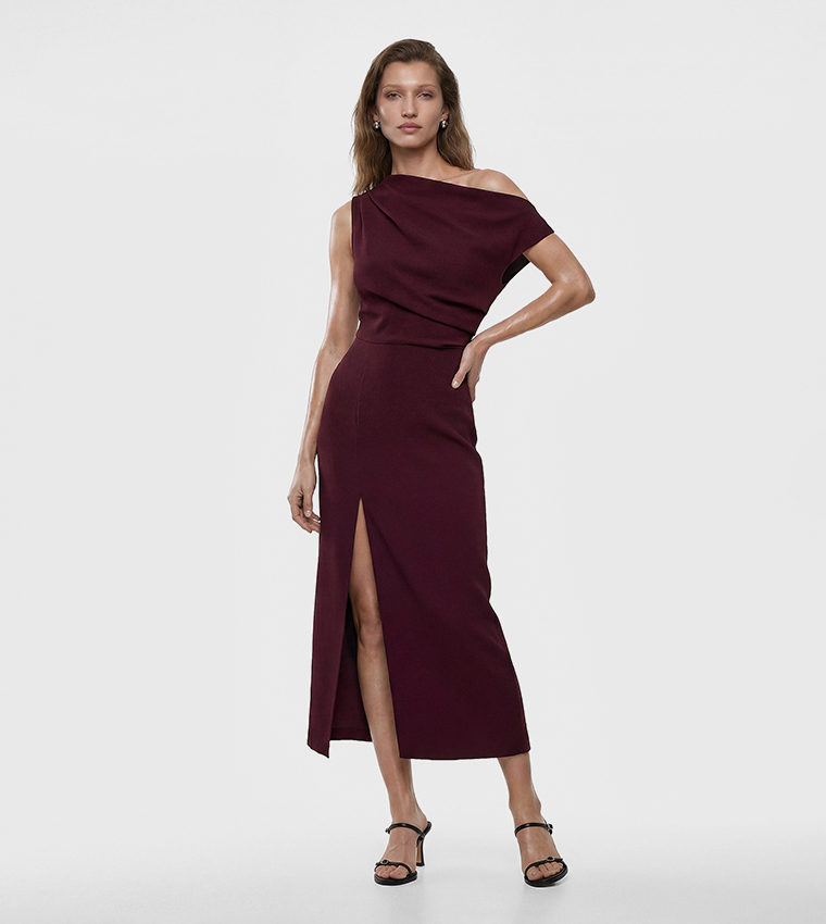 كوتون  فساتين ميدي  - بورغندي Midi Dresses