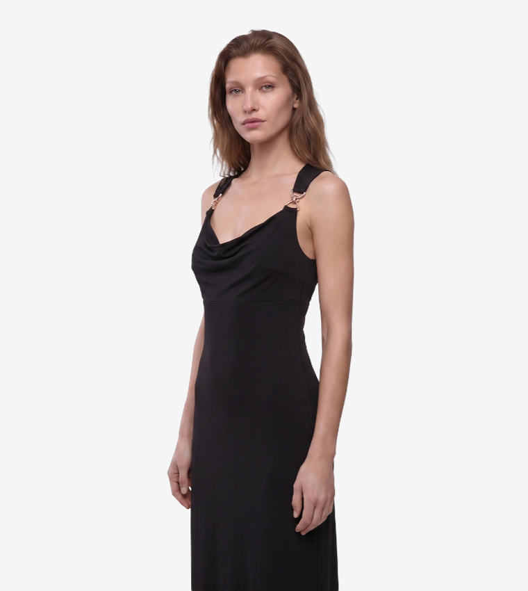 Embellished Cowl Neck Maxi Dress