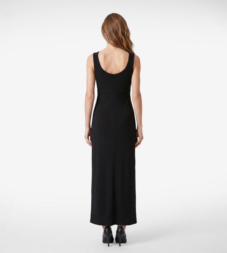 Embellished Cowl Neck Maxi Dress