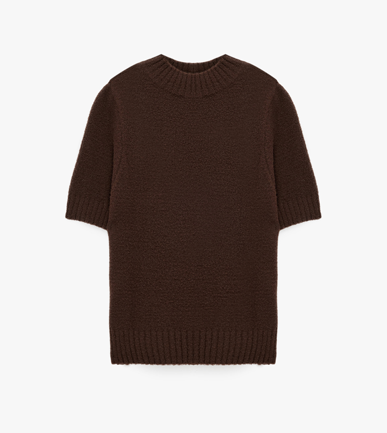 كوتون  سترات بياقة دائرية - بني  Round Neck Sweaters