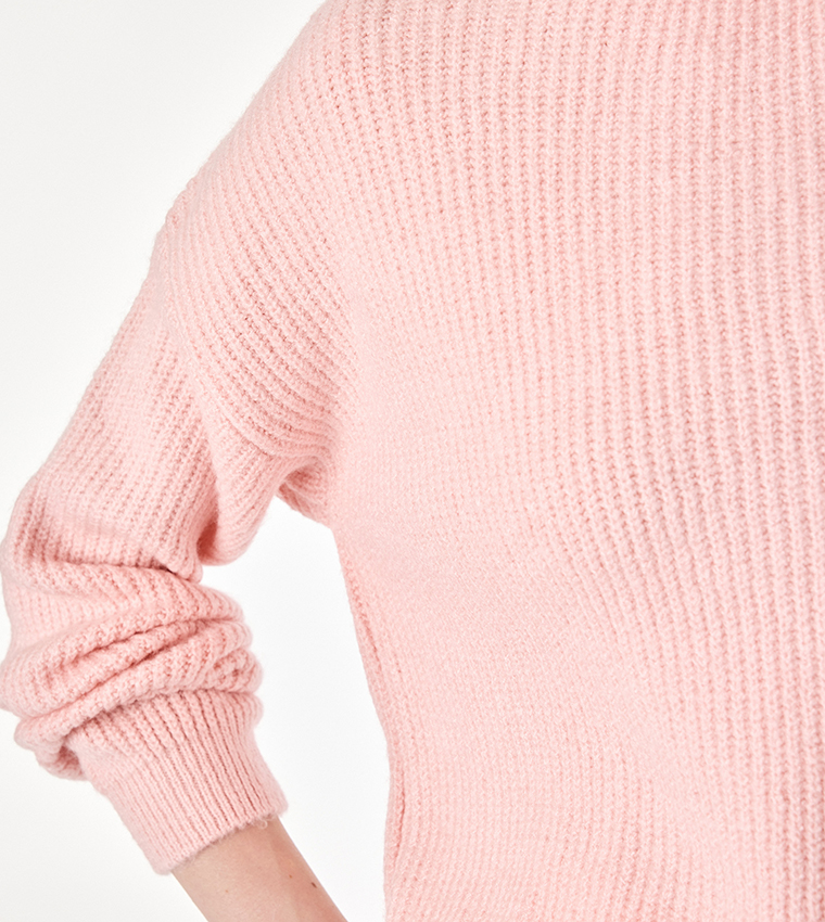 Koton  Round Neck Sweaters - Pink Round Neck Sweaters