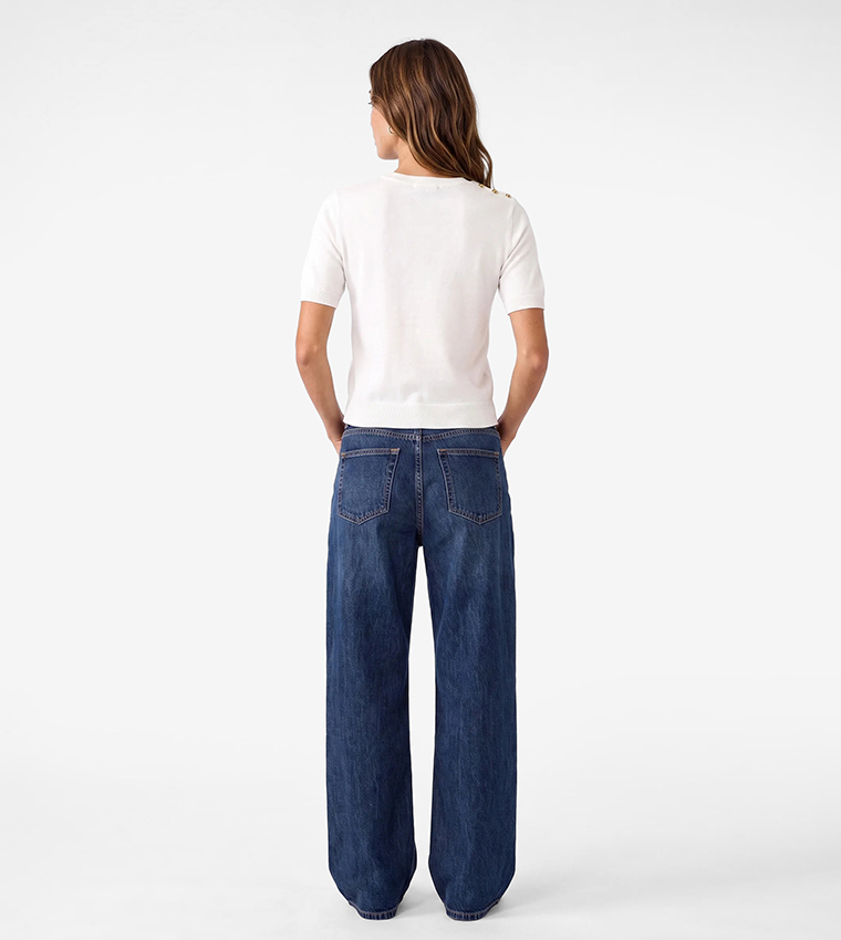 Solid Crew Neck Short Sleeves Sweater