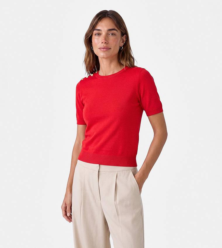 Koton  Round Neck Sweaters - Red Round Neck Sweaters