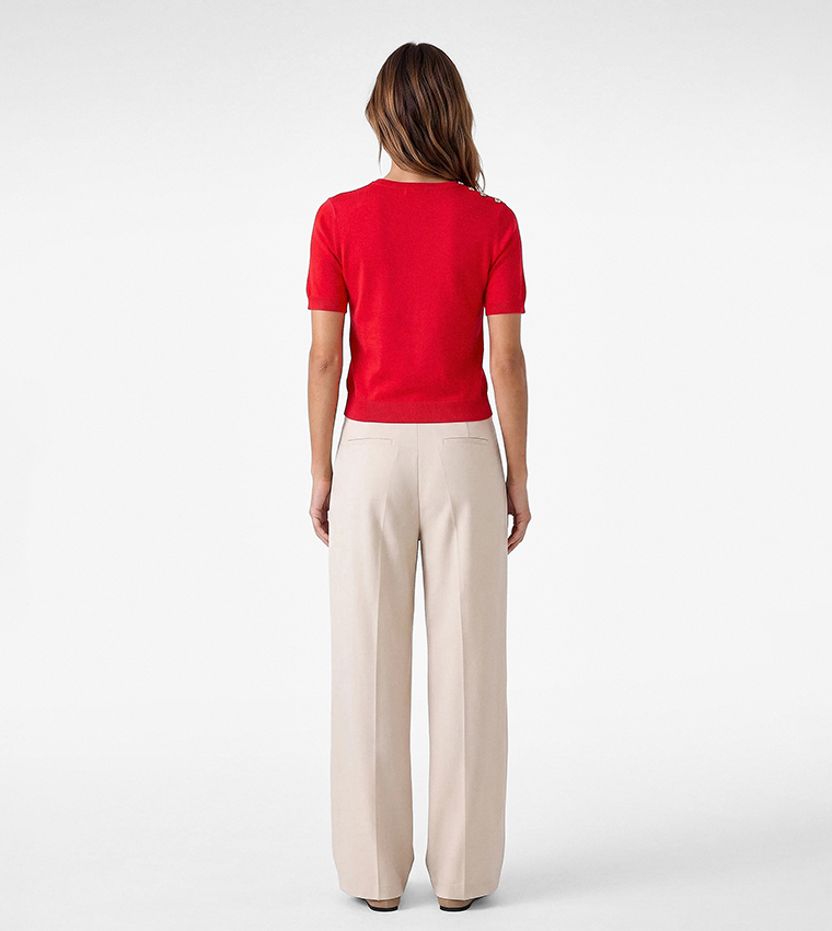 Koton  Round Neck Sweaters - Red Round Neck Sweaters