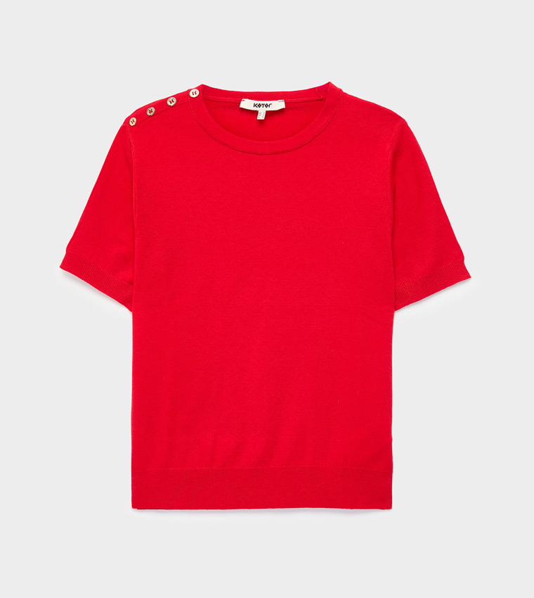 Koton  Round Neck Sweaters - Red Round Neck Sweaters