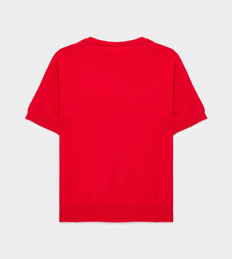 Koton  Round Neck Sweaters - Red Round Neck Sweaters