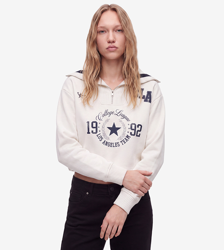 Graphic Crew Neck Oversized Sweatshirt