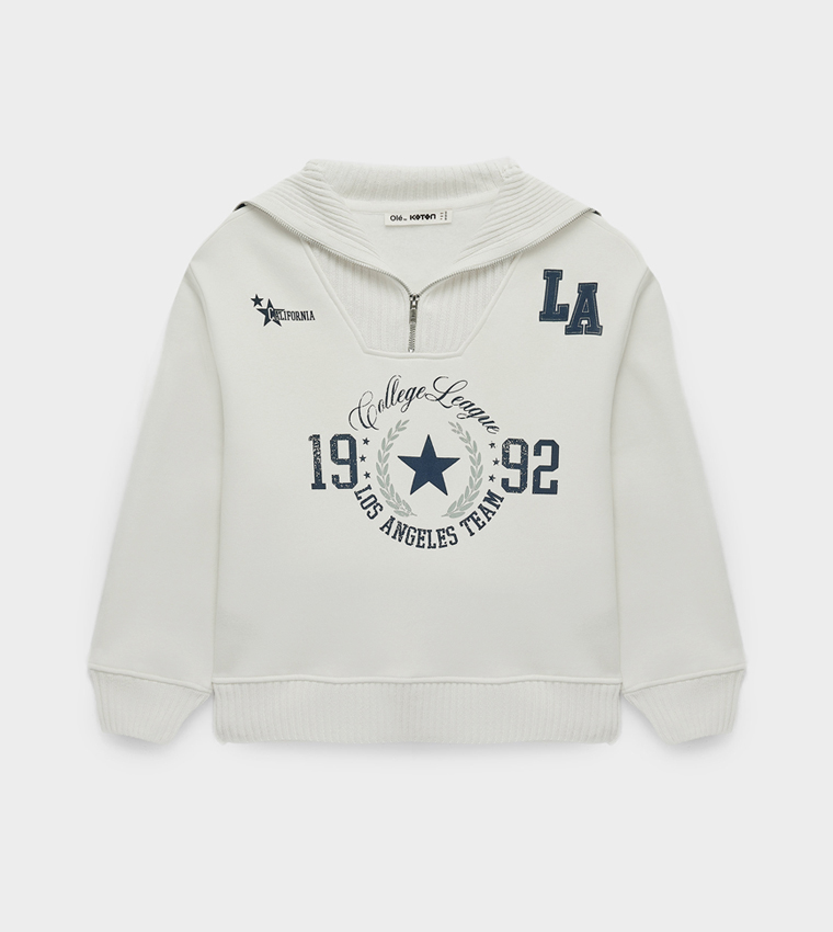 Graphic Crew Neck Oversized Sweatshirt