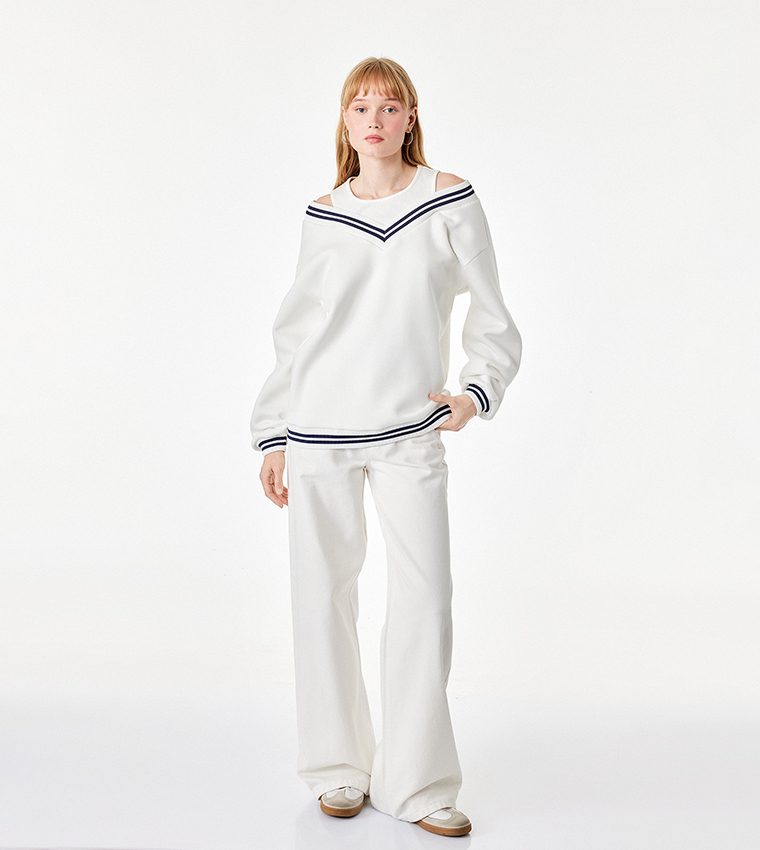 Koton  Sweatshirts - Off White Sweatshirts
