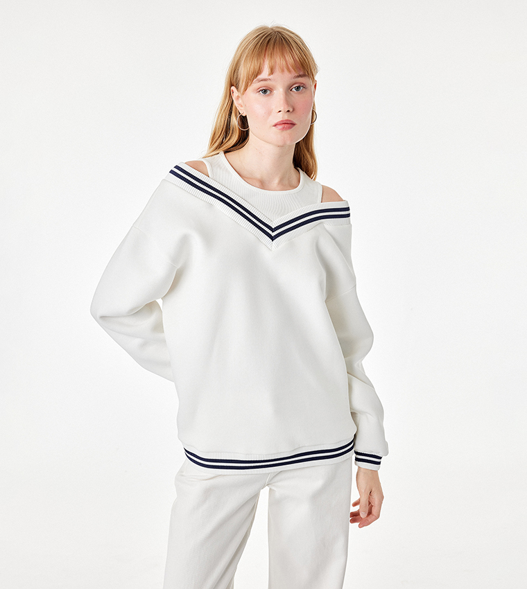 Koton  Sweatshirts - Off White Sweatshirts