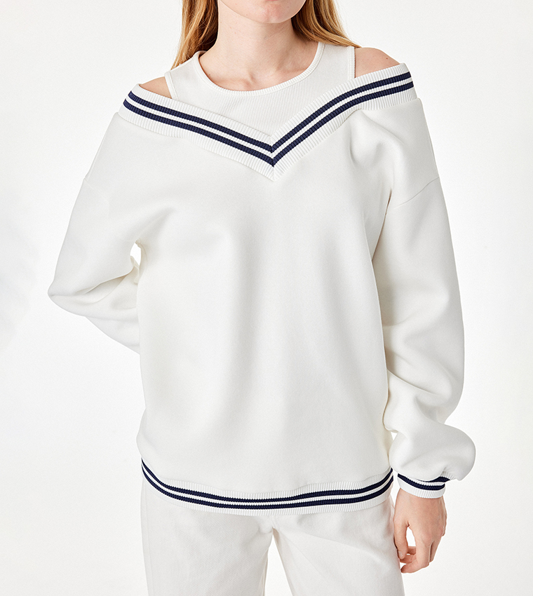 Koton  Sweatshirts - Off White Sweatshirts