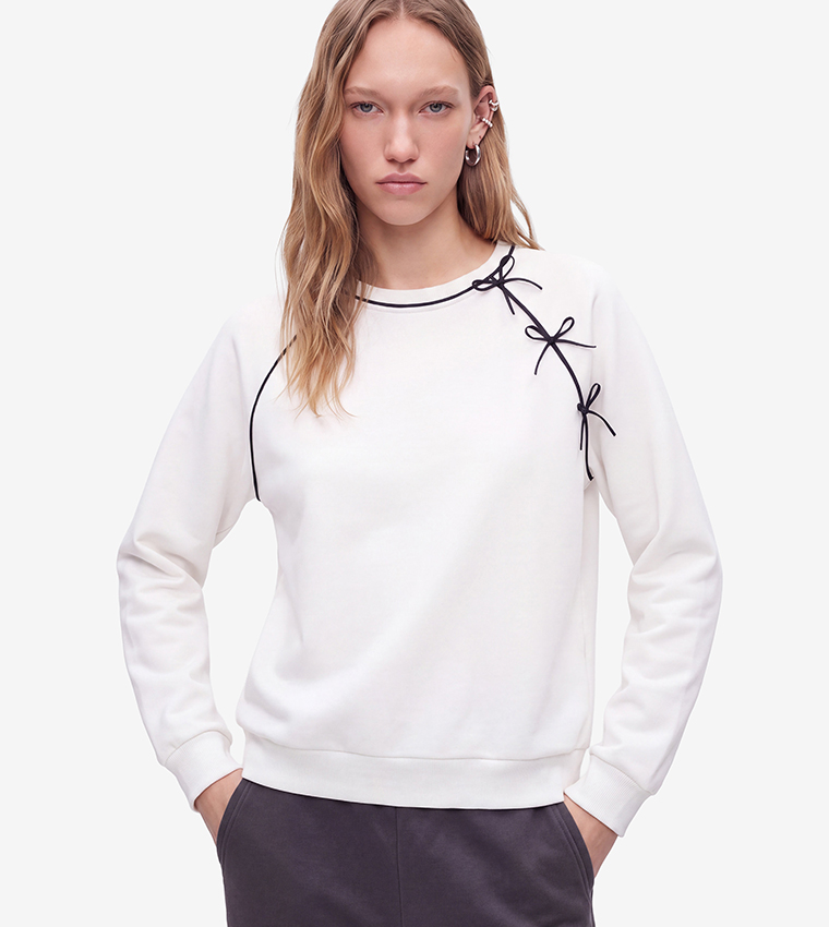 Koton  Sweatshirts - White Sweatshirts