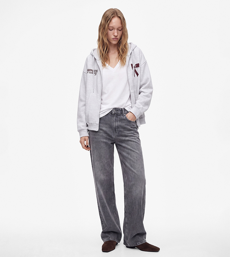 Graphic Long Sleeves Oversized Hooded Jacket