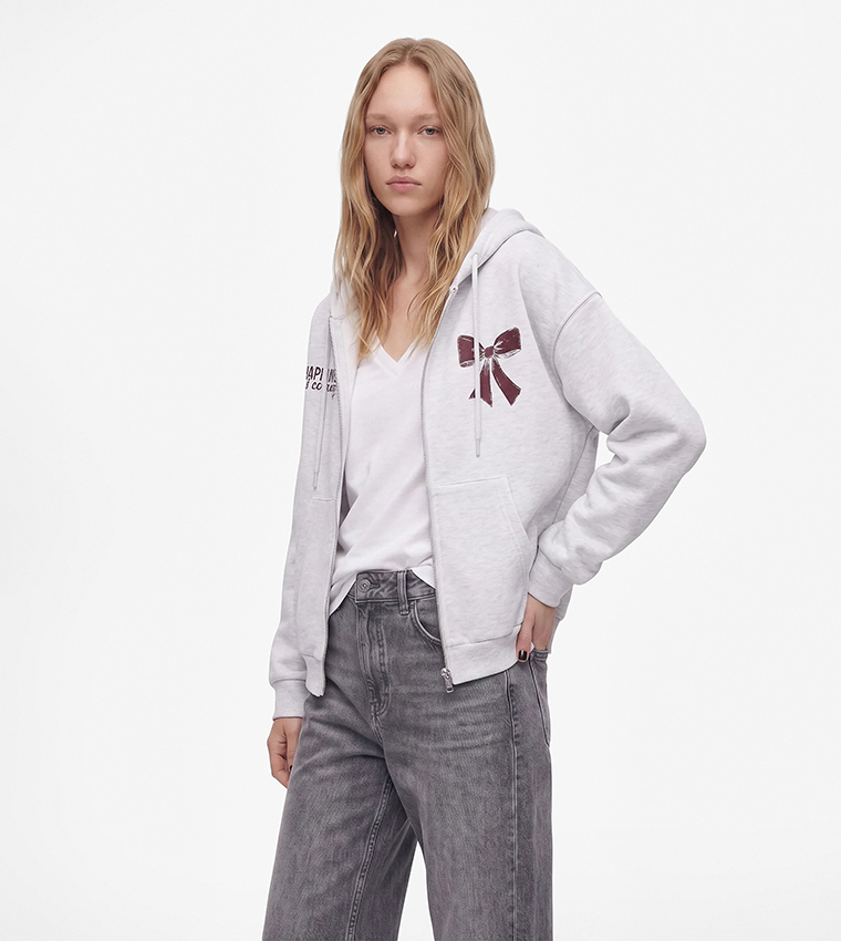 Graphic Long Sleeves Oversized Hooded Jacket