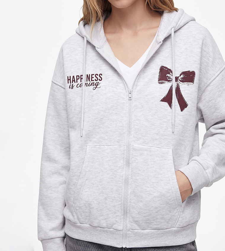 Graphic Long Sleeves Oversized Hooded Jacket