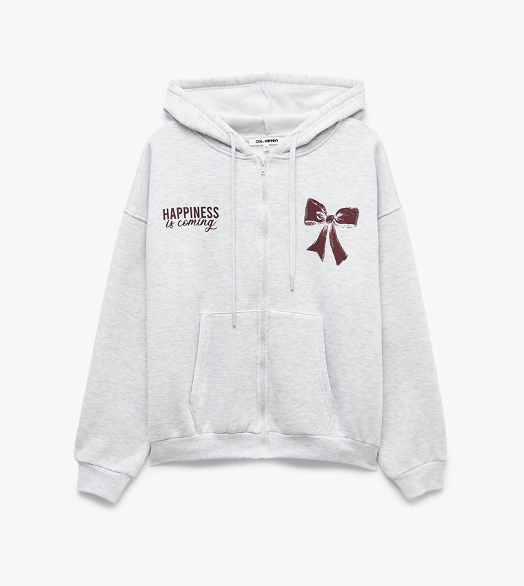 Graphic Long Sleeves Oversized Hooded Jacket