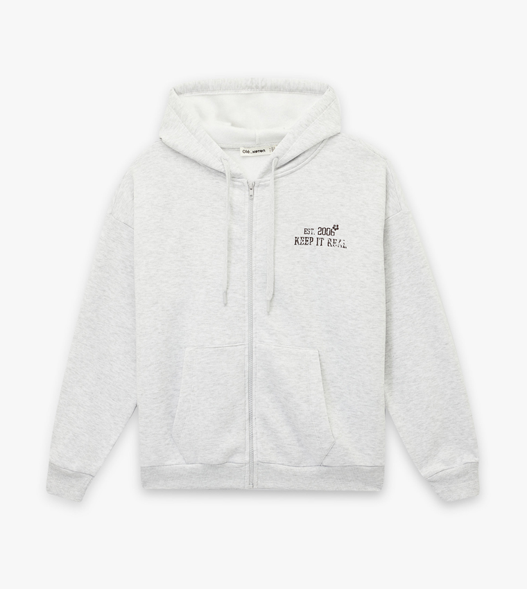 Graphic Long Sleeves Oversized Hooded Jacket