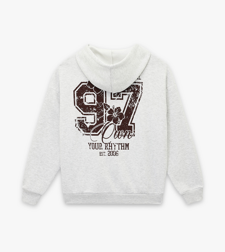Graphic Long Sleeves Oversized Hooded Jacket