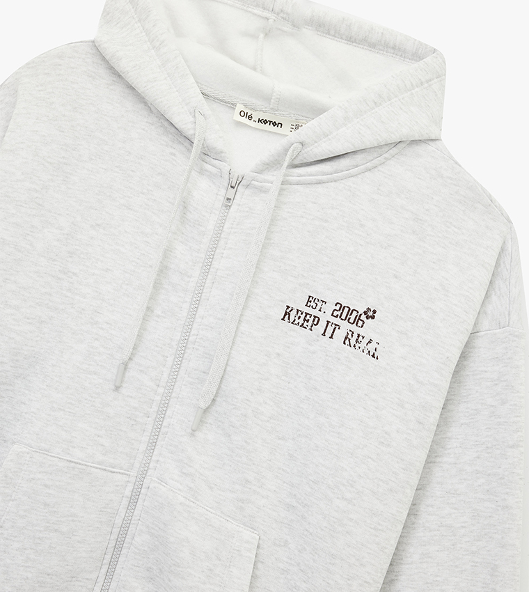 Graphic Long Sleeves Oversized Hooded Jacket