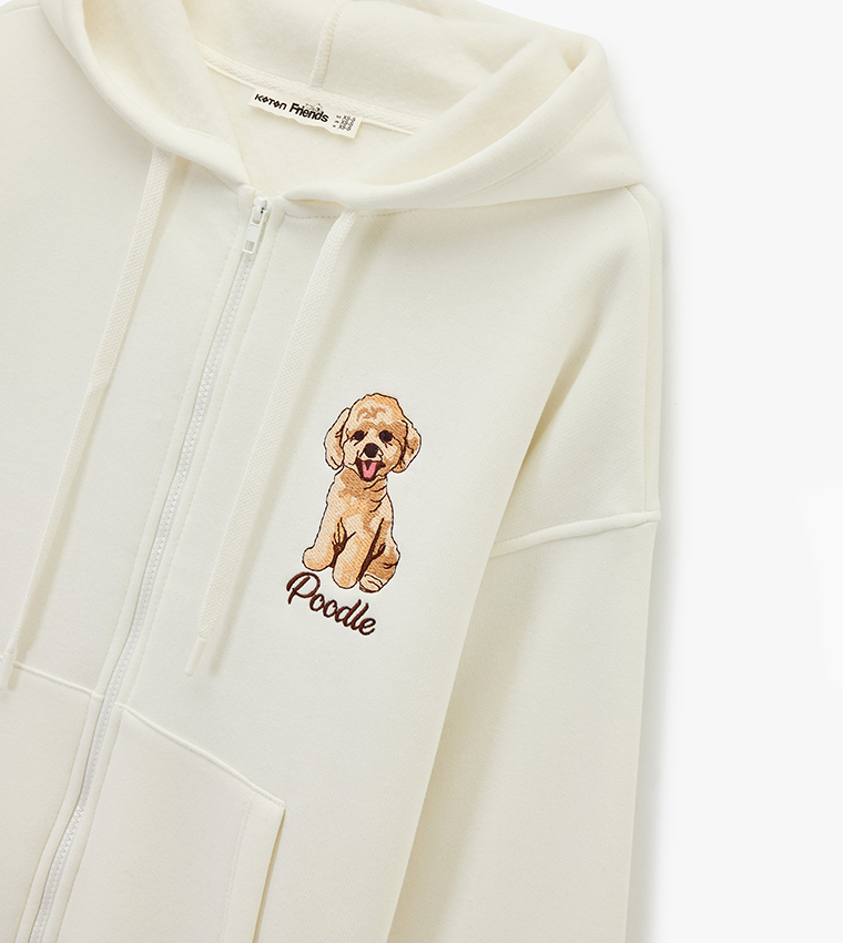 Printed Long Sleeves Oversized Hooded Jacket