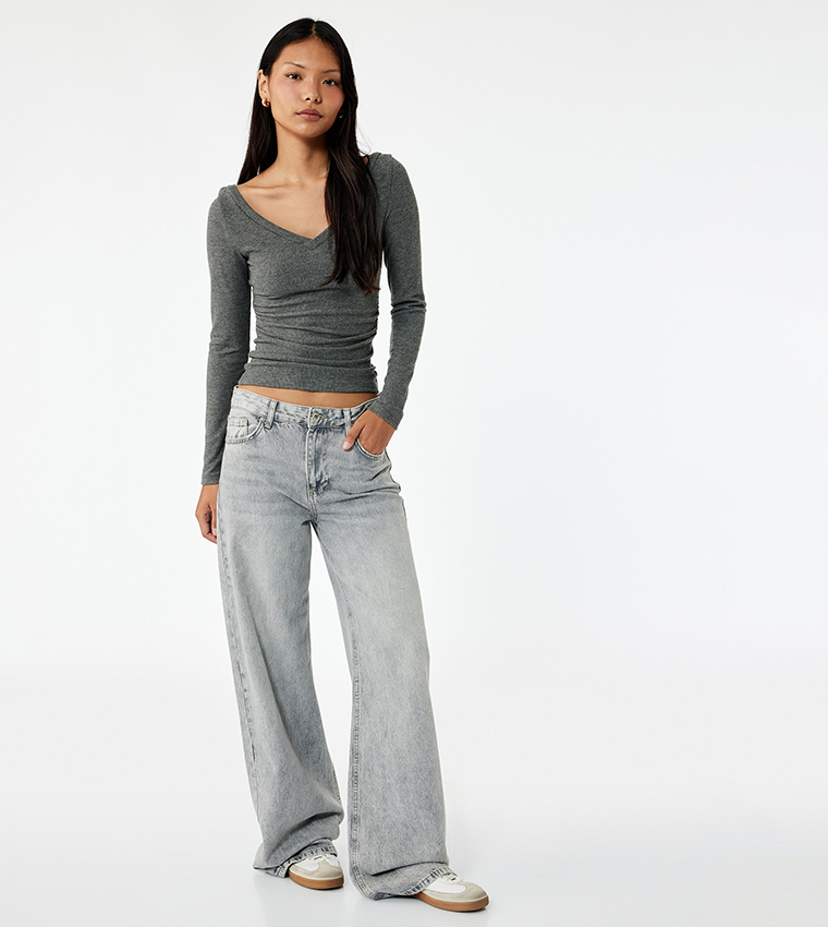 كوتون  توبات كاجوال  - رمادي Casual Tops