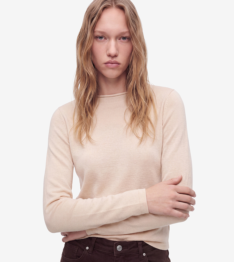 Koton  Long Sleeve T-Shirts - Beige Long Sleeve T-Shirts