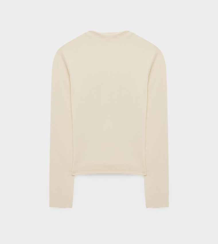 Koton  Long Sleeve T-Shirts - Beige Long Sleeve T-Shirts