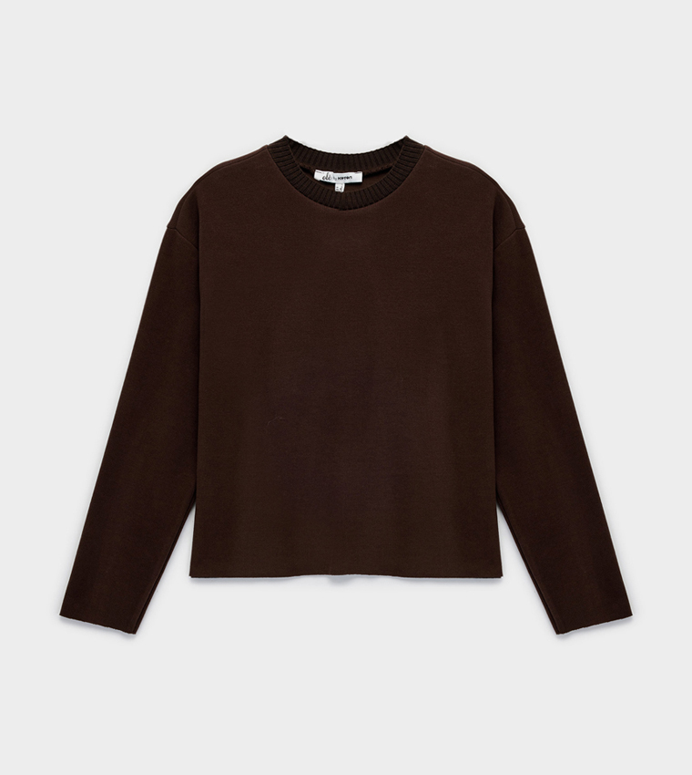 Koton  Round Neck Sweaters - Brown Round Neck Sweaters