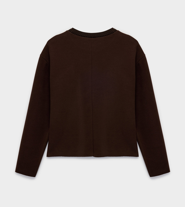 Koton  Round Neck Sweaters - Brown Round Neck Sweaters
