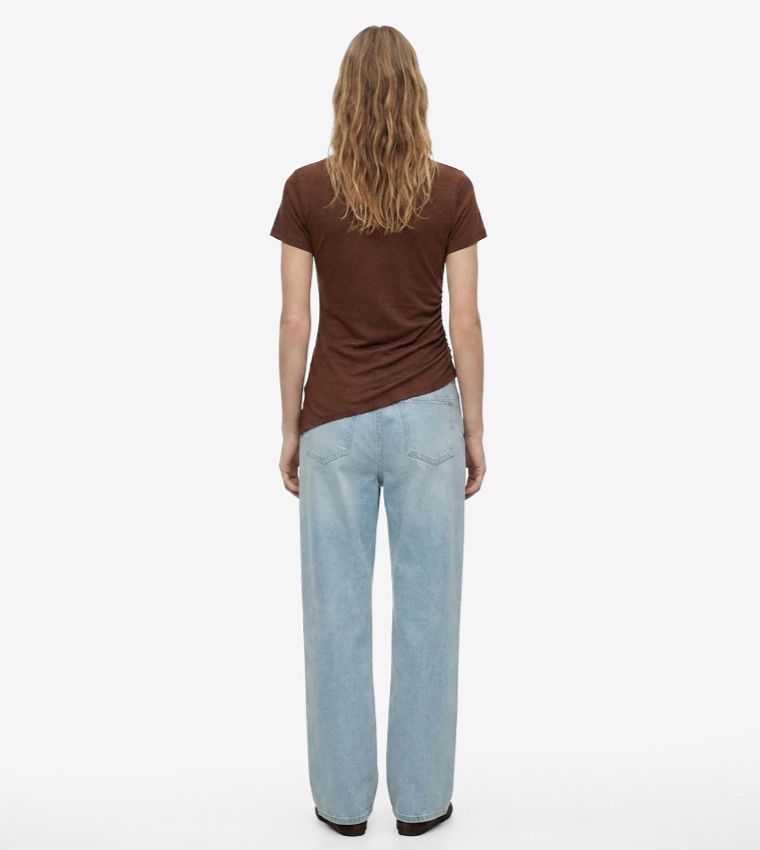 كوتون  تيشيرتات  كم قصير  - بني  Short Sleeve T-Shirts