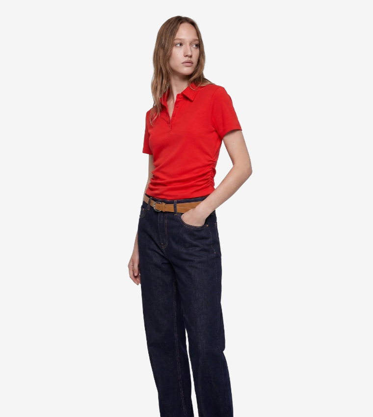 كوتون  تيشيرتات بولو - أحمر Short Sleeve T-Shirts