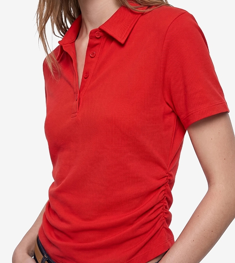 كوتون  تيشيرتات بولو - أحمر Short Sleeve T-Shirts
