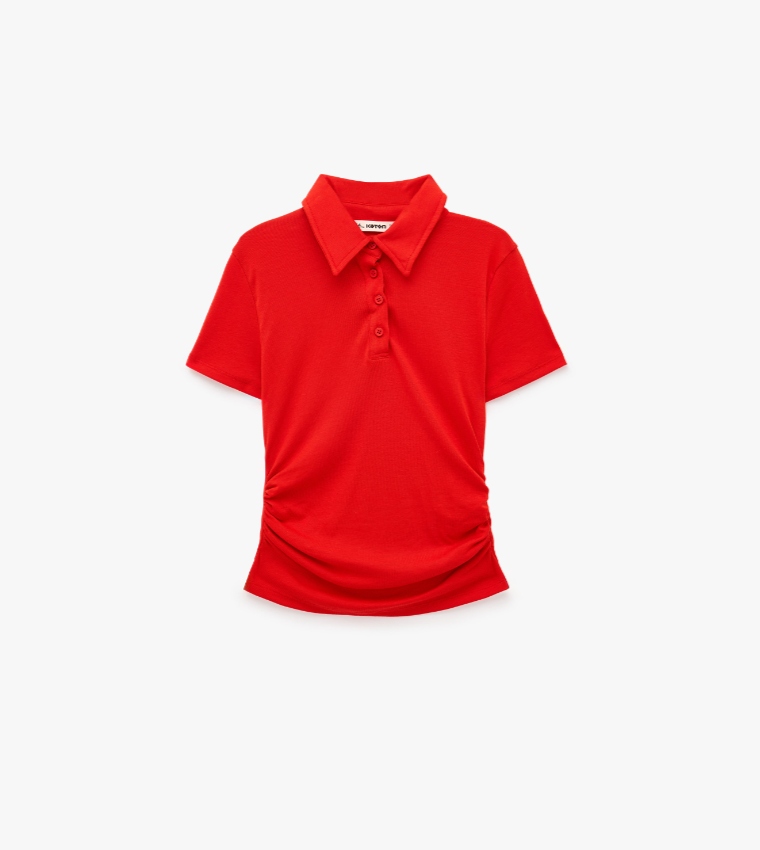 كوتون  تيشيرتات بولو - أحمر Short Sleeve T-Shirts