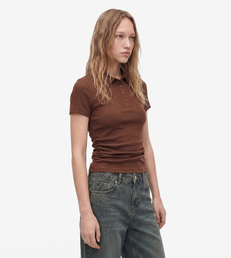 كوتون  تيشيرتات بولو - بني  Short Sleeve T-Shirts