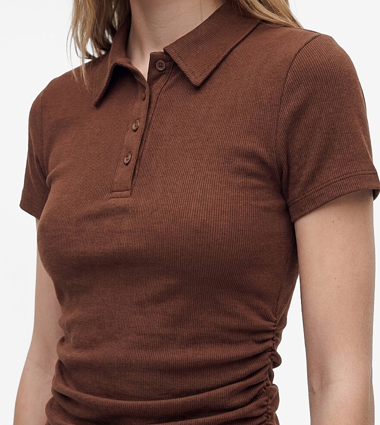 كوتون  تيشيرتات بولو - بني  Short Sleeve T-Shirts