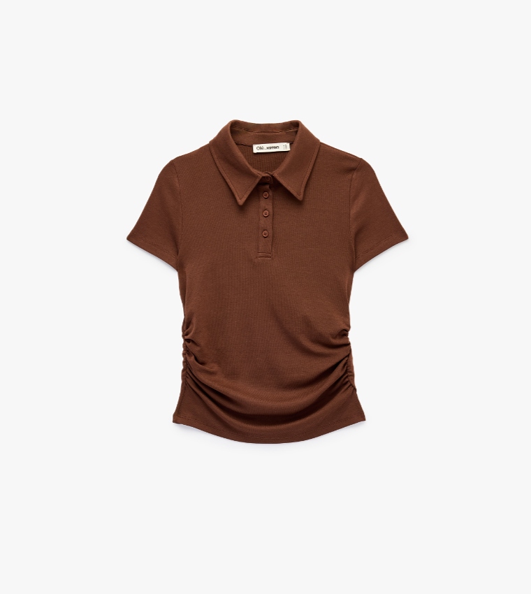كوتون  تيشيرتات بولو - بني  Short Sleeve T-Shirts