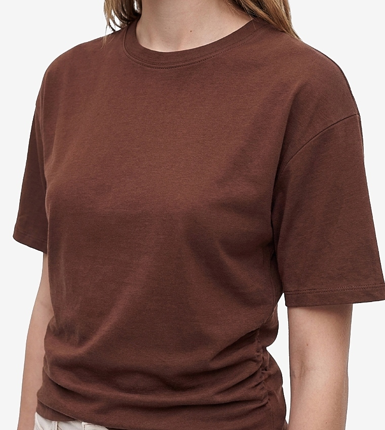 كوتون  تيشيرتات  كم قصير  - بني  Short Sleeve T-Shirts