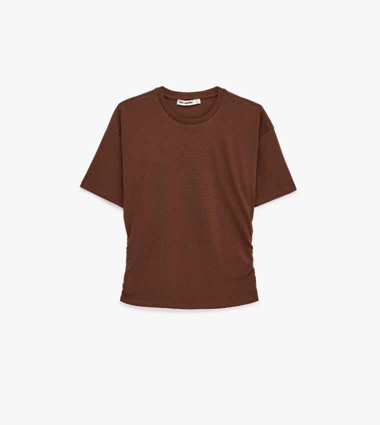 كوتون  تيشيرتات  كم قصير  - بني  Short Sleeve T-Shirts
