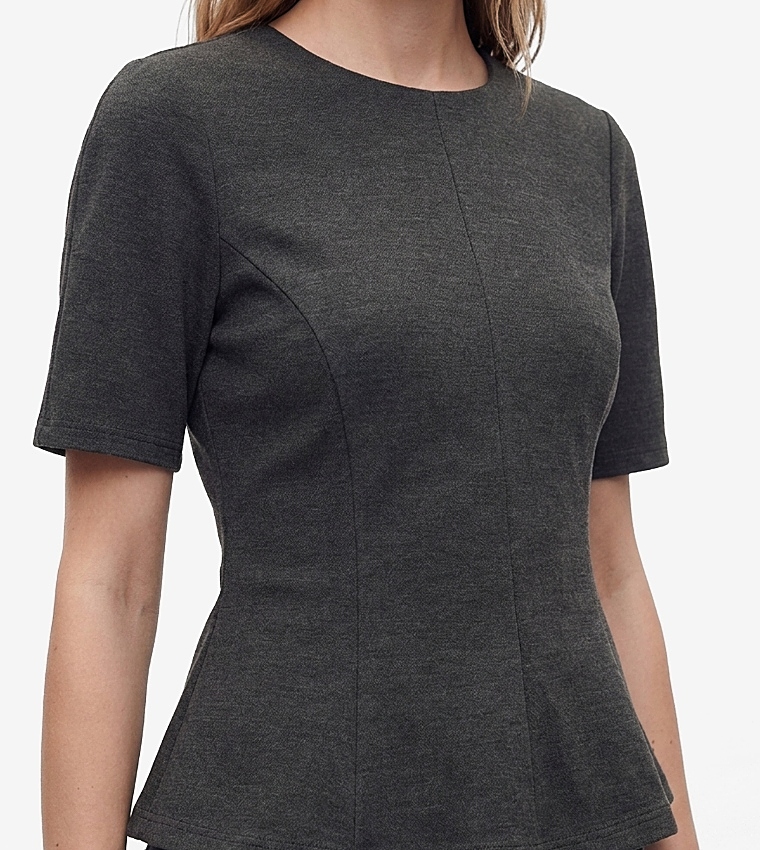 Koton  Casual Tops - Grey Short Sleeve T-Shirts