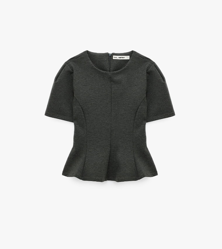 Koton  Casual Tops - Grey Short Sleeve T-Shirts