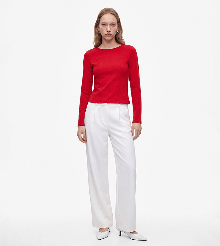 Koton  Long Sleeve T-Shirts - Red Long Sleeve T-Shirts